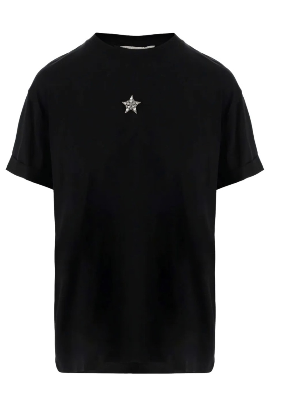 Stella McCartney Crystal Star Embellished Black T-shirt Sz.M